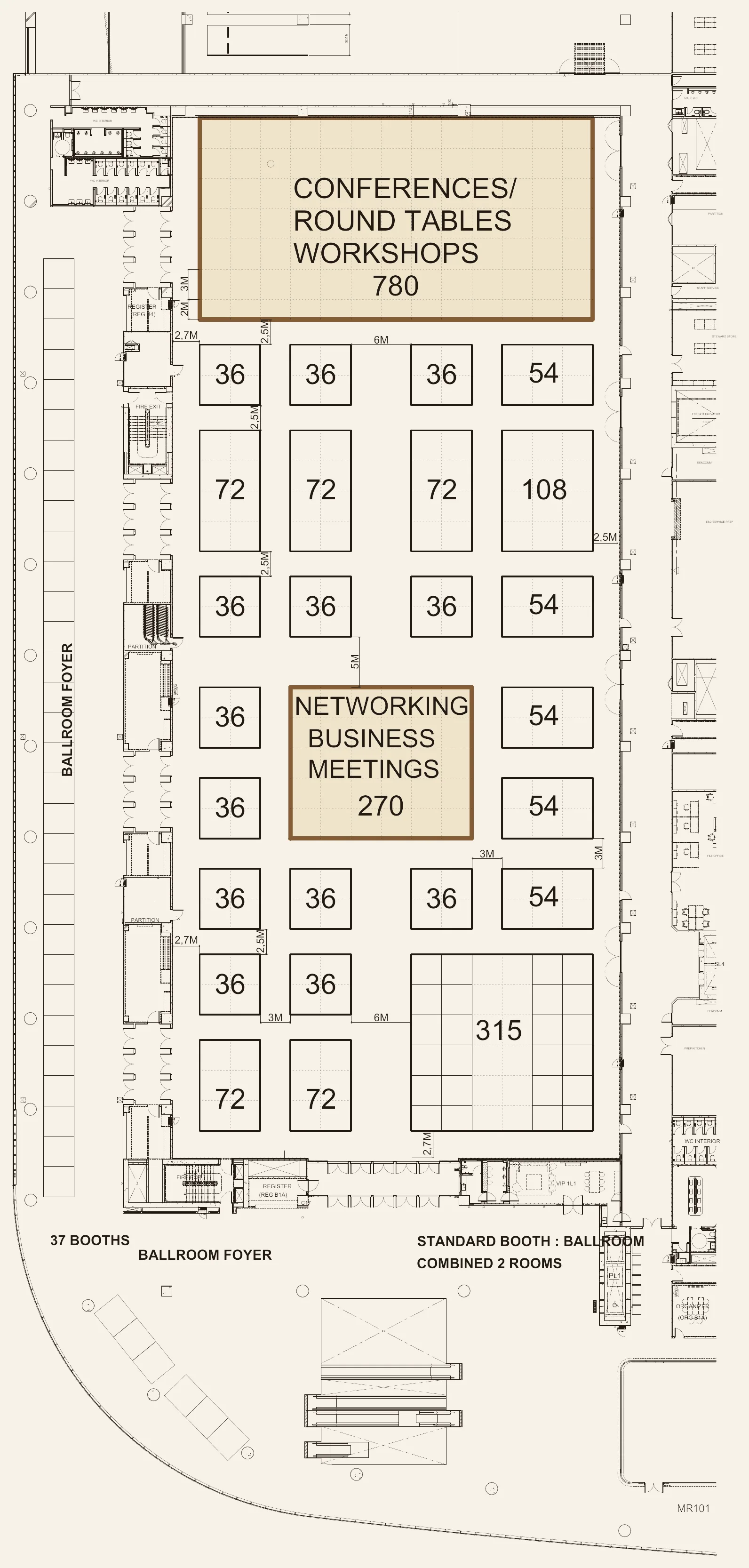 Composites Bridge 2027 floor plan — QSNCC Plenary Hall booth layout