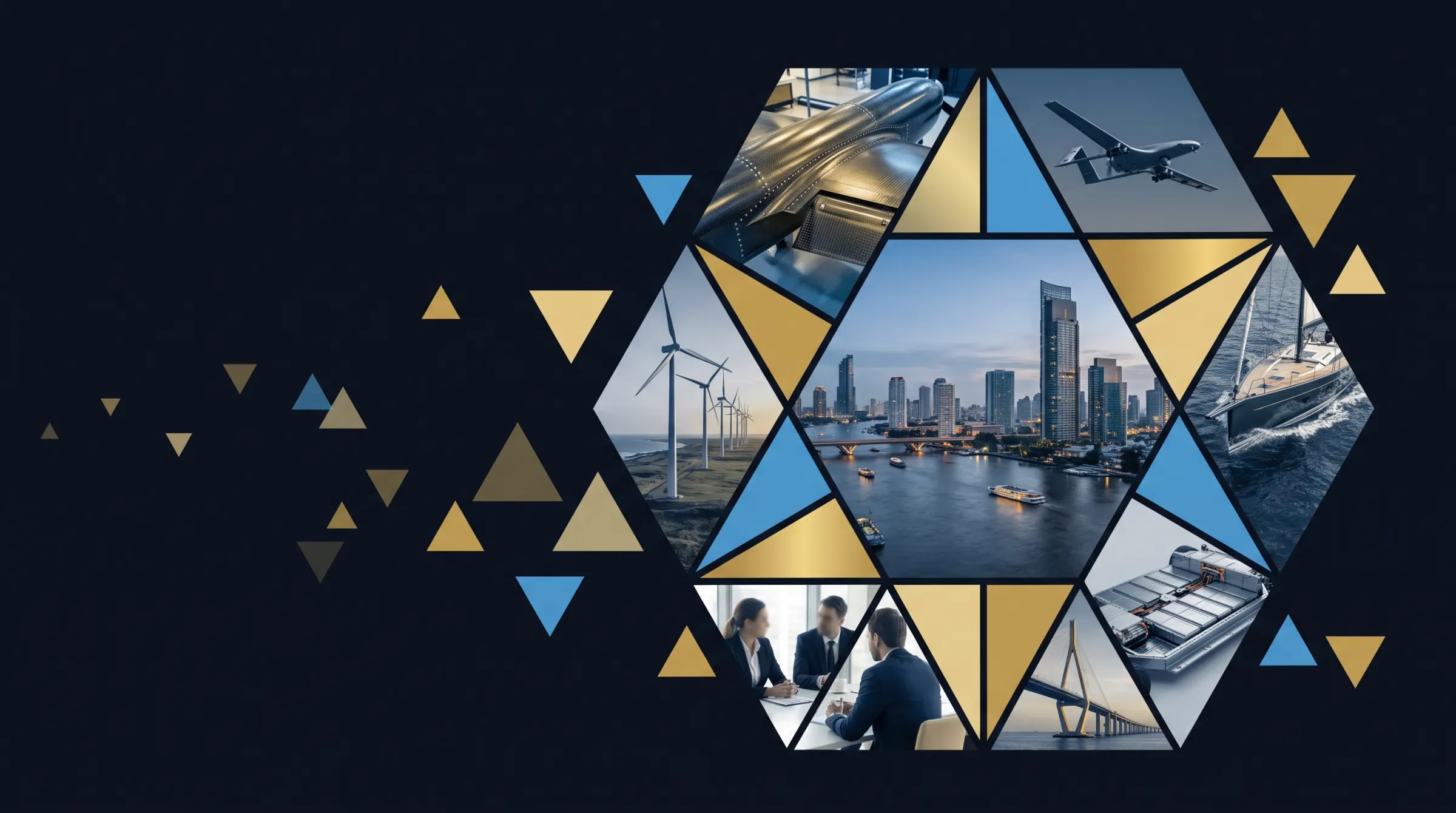 Segment mosaic: aerospace, EV, defence, wind and infrastructure applications of advanced composites
